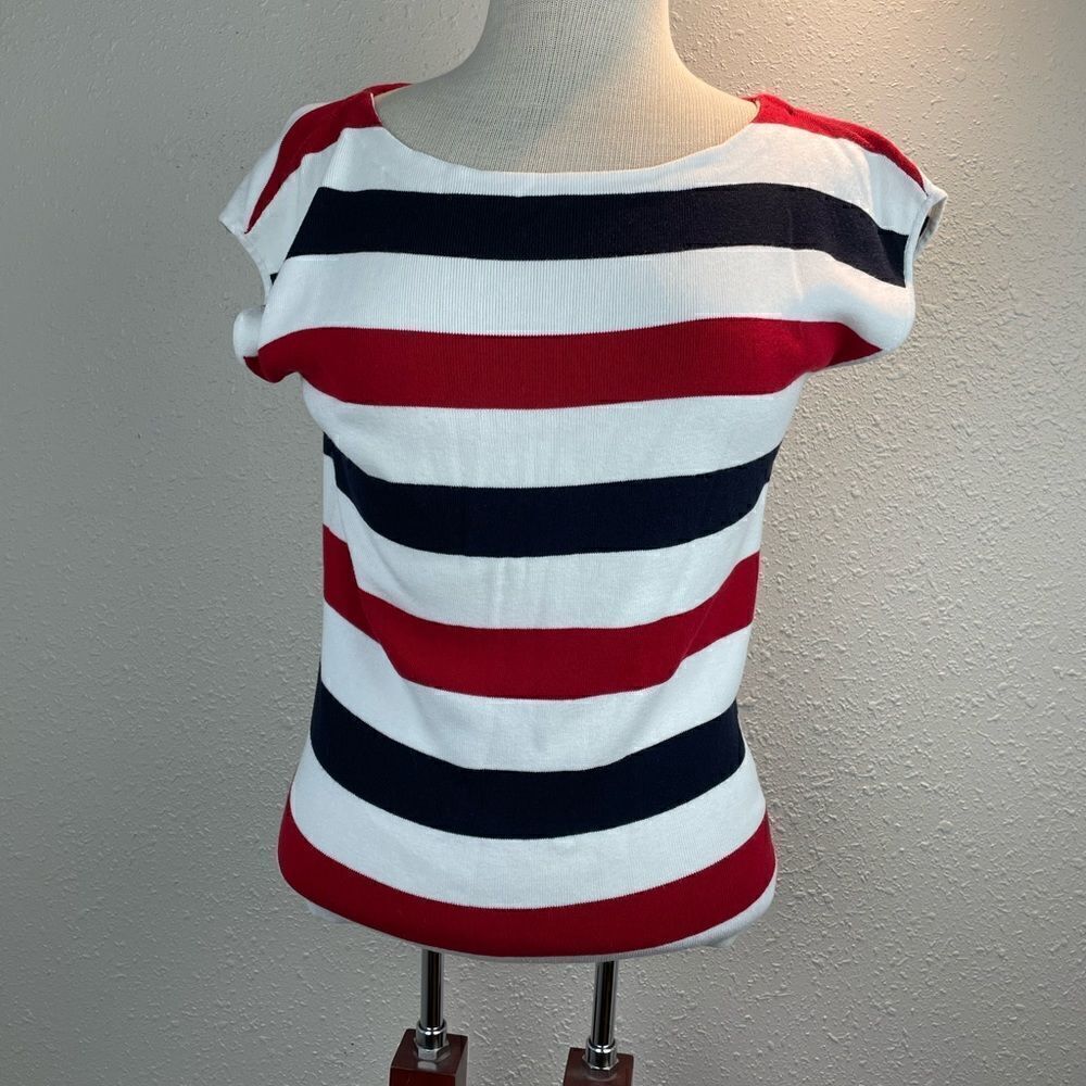 Pre-Owed Talbots Womens Red, White and Blue stripped Top Size S